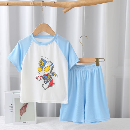 Comfy Ice-Silk Pajama Set for Kids