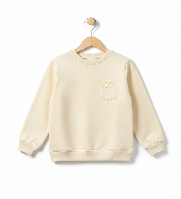 Abiba Soft Bow Pocket Sweatshirt