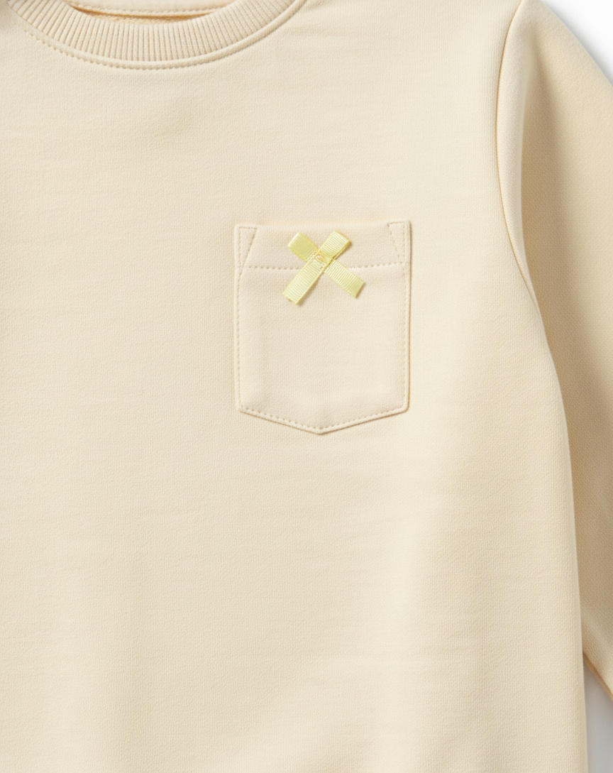 Abiba Soft Bow Pocket Sweatshirt