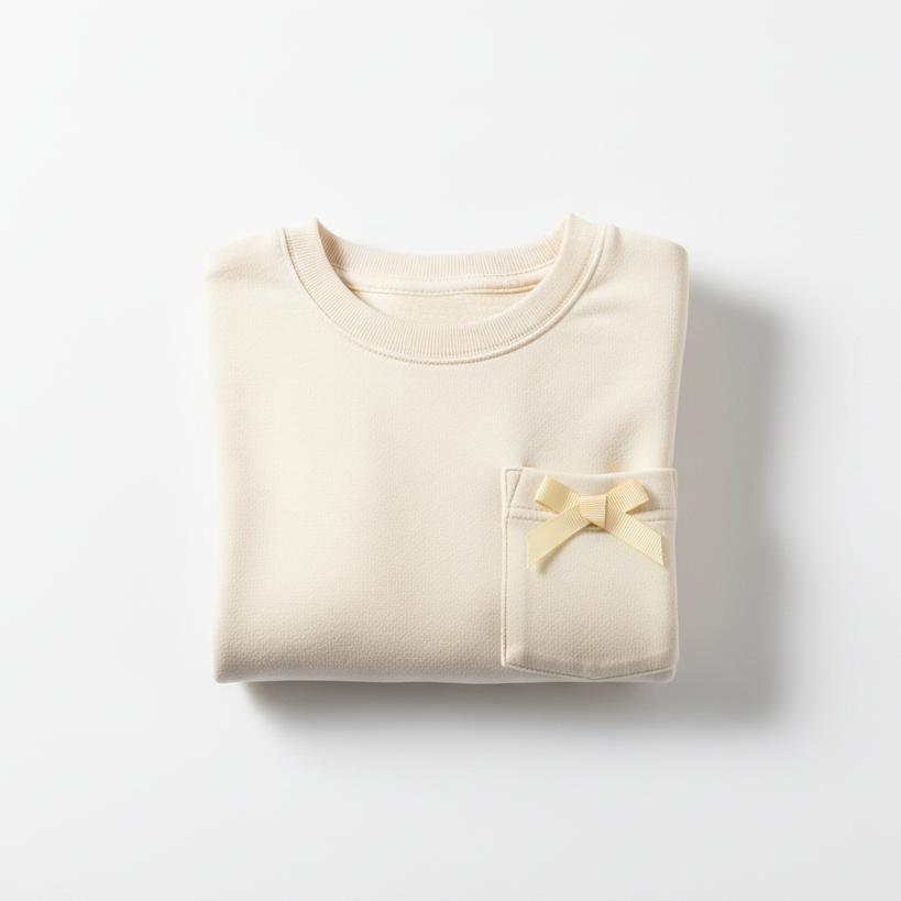 Abiba Soft Bow Pocket Sweatshirt