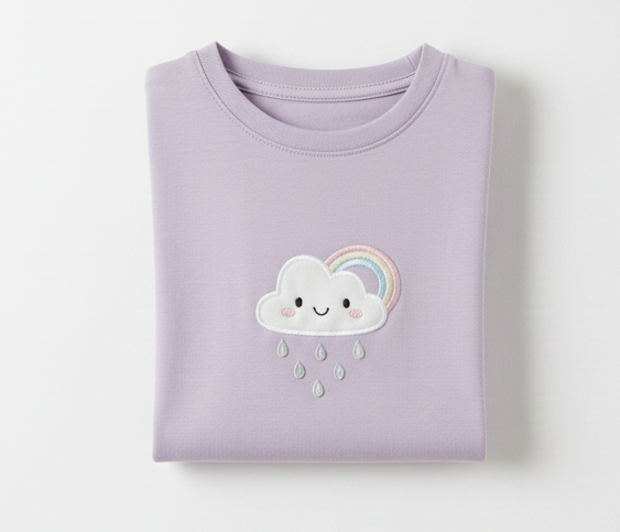 Abiba Lilac Rainbow Cloud Tee
